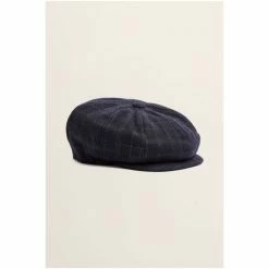 Moss Bros Moss Navy With Brown Overcheck Wool Baker Boy Cap 7 Moss Bros Moss Navy With Brown Overcheck Wool Baker Boy Cap -Moss Bros shop unnamed file 1861