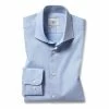 Moss Bros Moss Blue Tailored Fit Egyptian Cotton Twill Shirt