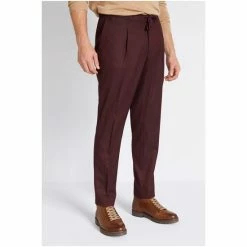 Moss Bros Red Fig Flannel Worker Joggers 4 Moss Bros Red Fig Flannel Worker Joggers -Moss Bros shop unnamed file 1881