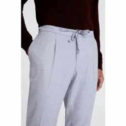 Moss Bros Grey Flannel Worker Joggers -Moss Bros shop unnamed file 1889