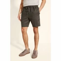 Moss Bros Moss Green Linen Causal Shorts -Moss Bros shop unnamed file 1928