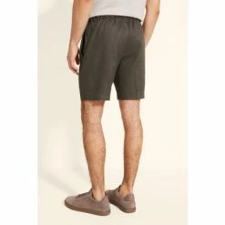 Moss Bros Moss Green Linen Causal Shorts -Moss Bros shop unnamed file 1929