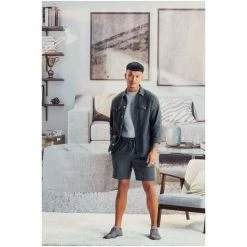 Moss Bros Moss Green Linen Causal Shorts -Moss Bros shop unnamed file 1932