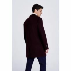 Moss Bros Red Fig Double Face Epsom Overcoat -Moss Bros shop unnamed file 1939
