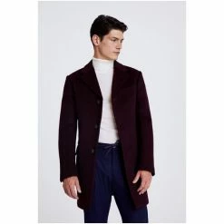 Moss Bros Red Fig Double Face Epsom Overcoat -Moss Bros shop unnamed file 1941