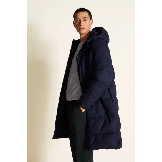 Moss Bros Moss Blue Tailored Fit Raincoat 1 Moss Bros Moss Blue Tailored Fit Raincoat