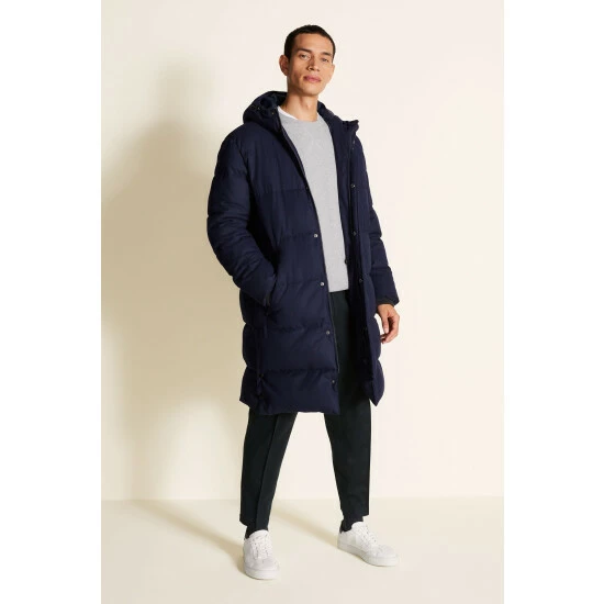Moss Bros Moss Blue Tailored Fit Raincoat 2 Moss Bros Moss Blue Tailored Fit Raincoat - Image 2