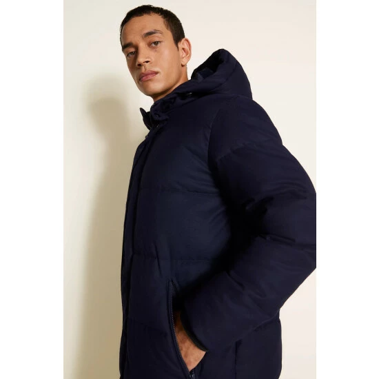 Moss Bros Moss Blue Tailored Fit Raincoat 4 Moss Bros Moss Blue Tailored Fit Raincoat - Image 4