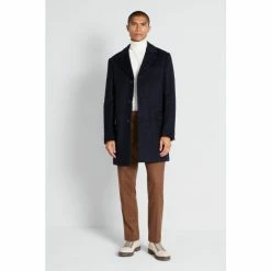 Moss Bros Navy Blue Double Face Epsom Overcoat -Moss Bros shop unnamed file 1959