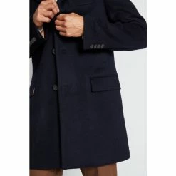 Moss Bros Navy Blue Double Face Epsom Overcoat -Moss Bros shop unnamed file 1960