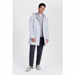 Moss Bros Light Grey Raincoat -Moss Bros shop unnamed file 1964