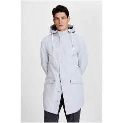Moss Bros Light Grey Raincoat -Moss Bros shop unnamed file 1966