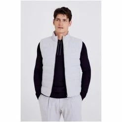 Moss Bros Grey Flannel Gilet -Moss Bros shop unnamed file 1975
