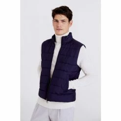 Moss Bros Navy Blue Nylon Gilet