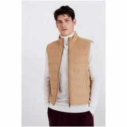 Moss Bros Natural Flannel Gilet -Moss Bros shop unnamed file 1984