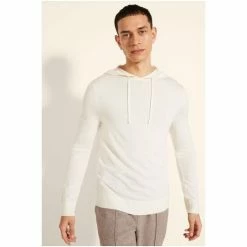 Moss Bros Moss Ivory Merino Hoodie -Moss Bros shop unnamed file 1988