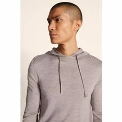 Moss Bros Moss Brown Iced Coffee Merino Hoodie -Moss Bros shop unnamed file 1991
