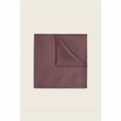 Moss Bros Moss Mulberry Plain Natté Silk Pocket Square