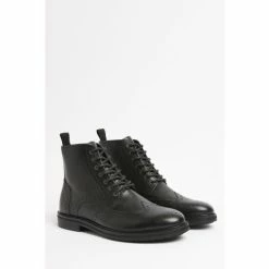 Moss Bros Black Brogue Boots