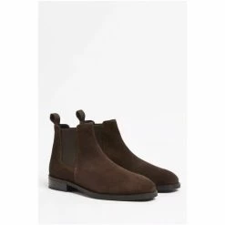 Moss Bros Seaford Suede Chelsea Brown Boots -Moss Bros shop unnamed file 2019