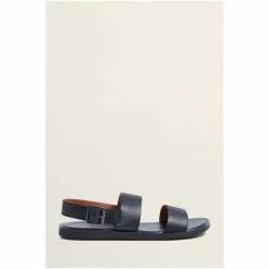 Moss Bros Moss Capri Black Grained Sandals -Moss Bros shop unnamed file 2035