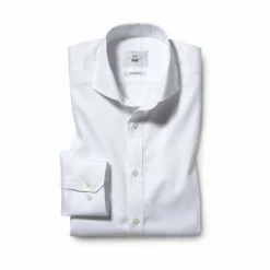 Moss Bros Moss Tailored Fit White Twill Zero Iron Shirt -Moss Bros shop unnamed file 210