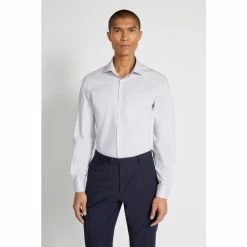 Moss Bros Moss Lilac Purple Slim Fit Stretch Shirt