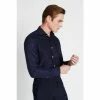 Moss Bros Tailored Fit Navy Non-Iron Shirt