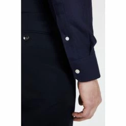 Moss Bros Tailored Fit Navy Non-Iron Shirt -Moss Bros shop unnamed file 218