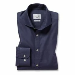 Moss Bros Tailored Fit Navy Non-Iron Shirt -Moss Bros shop unnamed file 219
