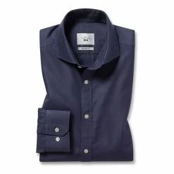 Moss Bros Tailored Fit Navy Non-Iron Shirt -Moss Bros shop unnamed file 220