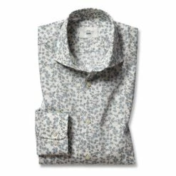 Moss Bros Moss Tailored Fit Blue Ditsy Floral Shirt