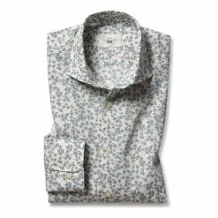 Alternative view of Moss Bros Moss Tailored Fit Blue Ditsy Floral Shirt