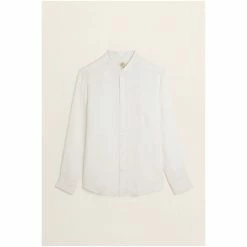 Alternative view of Moss Bros Moss White Tailored Fit Grandad Collar Shirt