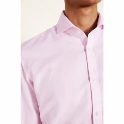 Moss Bros Slim Fit Pink Oxford Stripe Non-Iron Shirt -Moss Bros shop unnamed file 227