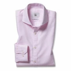Moss Bros Slim Fit Pink Oxford Stripe Non-Iron Shirt -Moss Bros shop unnamed file 228