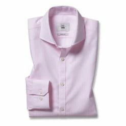 Moss Bros Slim Fit Pink Oxford Stripe Non-Iron Shirt -Moss Bros shop unnamed file 229