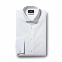 Moss Bros Moss Skinny Fit White Double Cuff Stretch Shirt 3 Moss Bros Moss Skinny Fit White Double Cuff Stretch Shirt -Moss Bros shop unnamed file 23