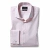 Moss Bros Pink Slim Fit Dobby Double Cuff Stretch Shirt