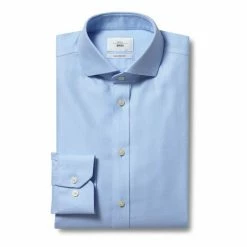 Moss Bros Moss Tailored Fit Sky Single Cuff Arrow Weave Zero Iron Shirt 7 Moss Bros Moss Tailored Fit Sky Single Cuff Arrow Weave Zero Iron Shirt -Moss Bros shop unnamed file 235