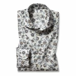 Moss Bros Moss Blue Tailored Fit Floral Shirt