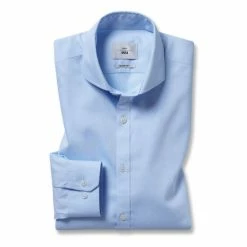 Moss Bros Moss Blue Slim Fit Sky Pinpoint Oxford Non-Iron Shirt 8 Moss Bros Moss Blue Slim Fit Sky Pinpoint Oxford Non-Iron Shirt -Moss Bros shop unnamed file 264