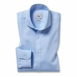 Moss Bros Moss Blue Slim Fit Sky Pinpoint Oxford Non-Iron Shirt 9 Moss Bros Moss Blue Slim Fit Sky Pinpoint Oxford Non-Iron Shirt -Moss Bros shop unnamed file 265