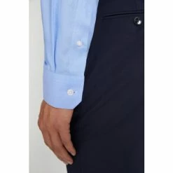 Moss Bros Moss Blue Slim Fit Royal Oxford Non-Iron Shirt -Moss Bros shop unnamed file 268