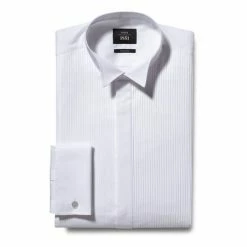 Moss Bros White Tailored Fit Wing Collar Pleated Dress Shirt -Moss Bros shop unnamed file 27