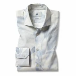 Alternative view of Moss Bros Moss Sky Blue Tailored Fit Floral Shirt
