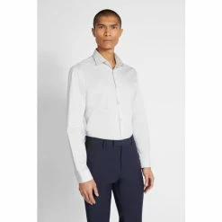 Moss Bros Moss Grey Slim Fit Stretch Shirt