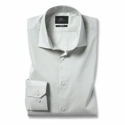 Moss Bros Moss Grey Slim Fit Stretch Shirt -Moss Bros shop unnamed file 288