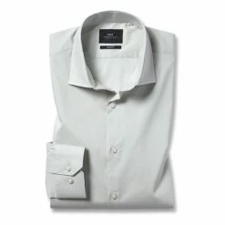 Moss Bros Moss Grey Slim Fit Stretch Shirt -Moss Bros shop unnamed file 289