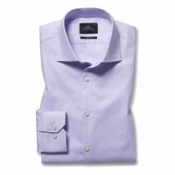 Moss Bros Moss Slim Fit Lilac Dobby Stretch Shirt